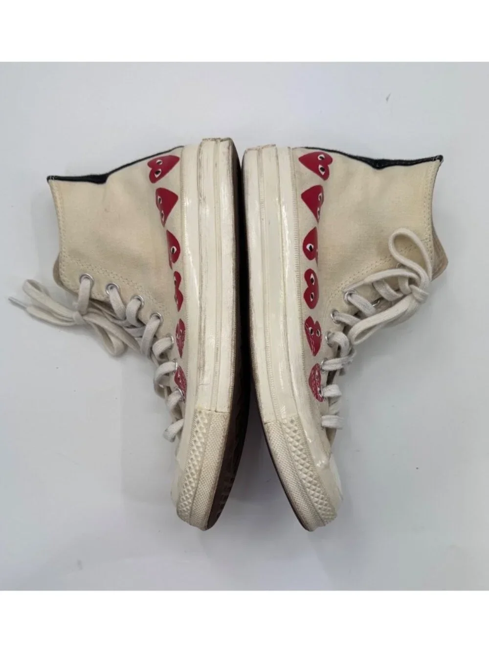 Converse Chuck Taylor All Star High Top CDG Play Red Heart Sneakers M 5 W 7